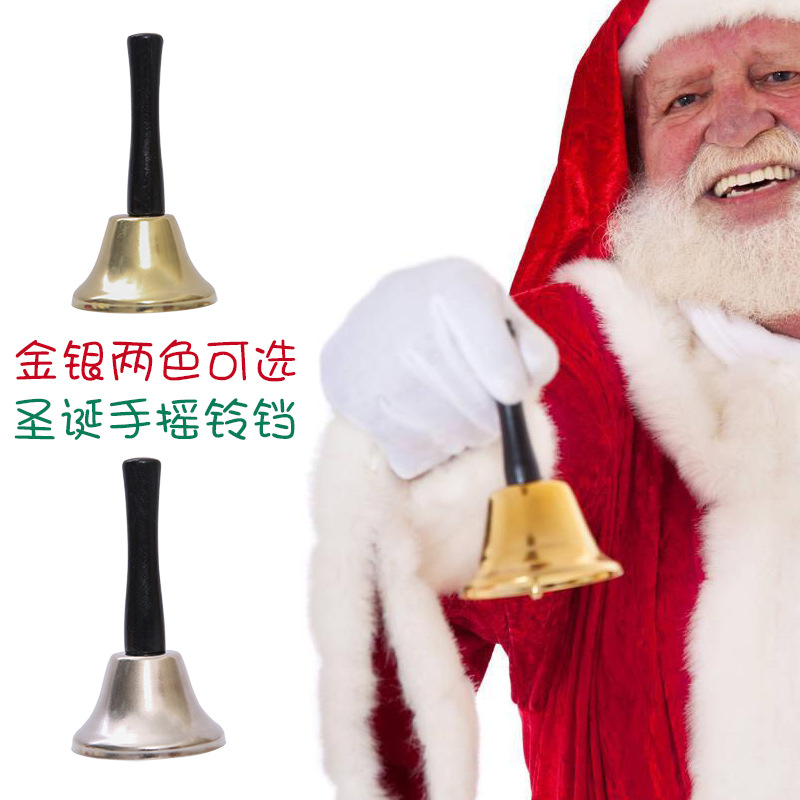 Christmas Decoration Santa Claus Hand Rattle Bell Old Man Be