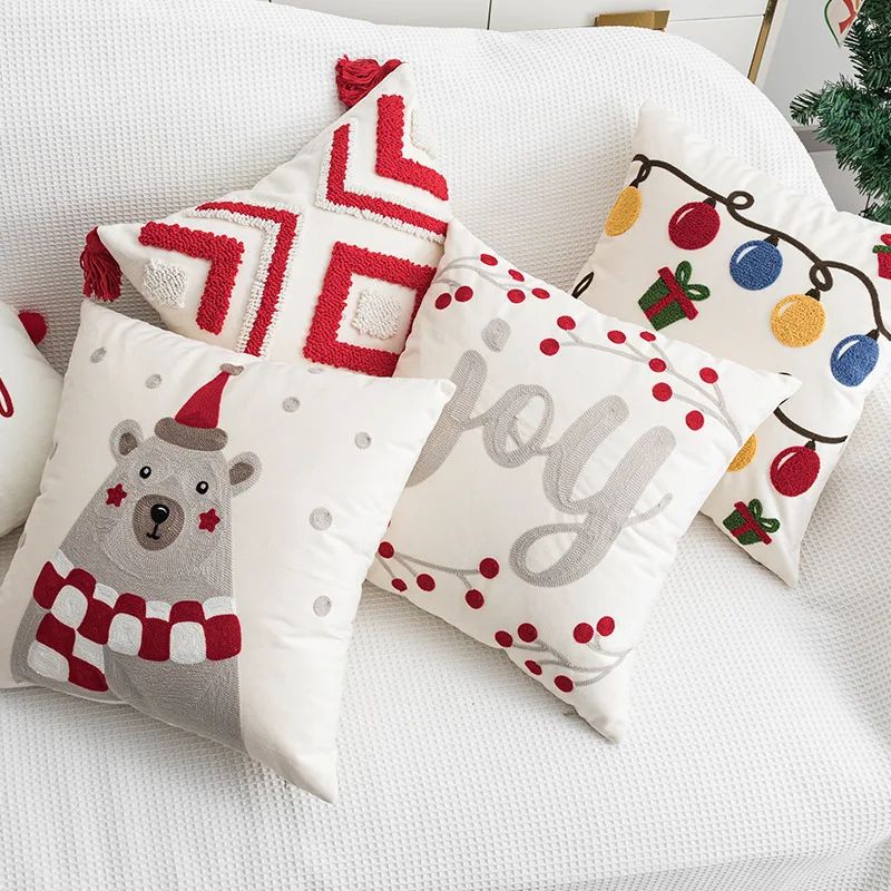 Christmas Decoration Cushion Cover 45x45cm Nordic Pillow Cov