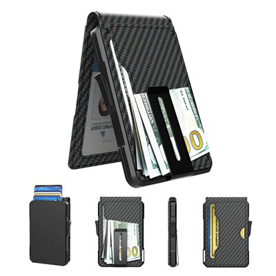 Wallet for Men, Minimalist Slim Mens Wallet with Money Clip,