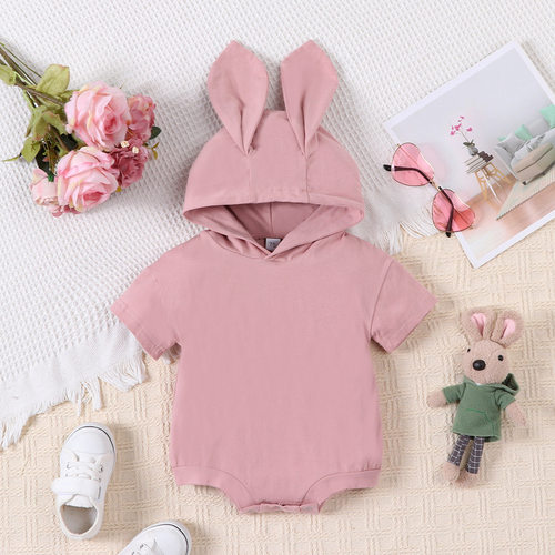 Easter Cartoon Bunny Ears Short Sleeve Jersey Baby Climbing