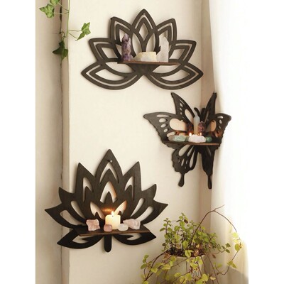 Many Styles Of Lotus Floating Wall Shelf Ledge Room Candles