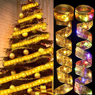 Christmas Ribbon Fairy Light Merry Christmas Decoration For