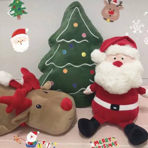 Merry Christmas Decorative Throw Pillows Xmas Tree Reindeer