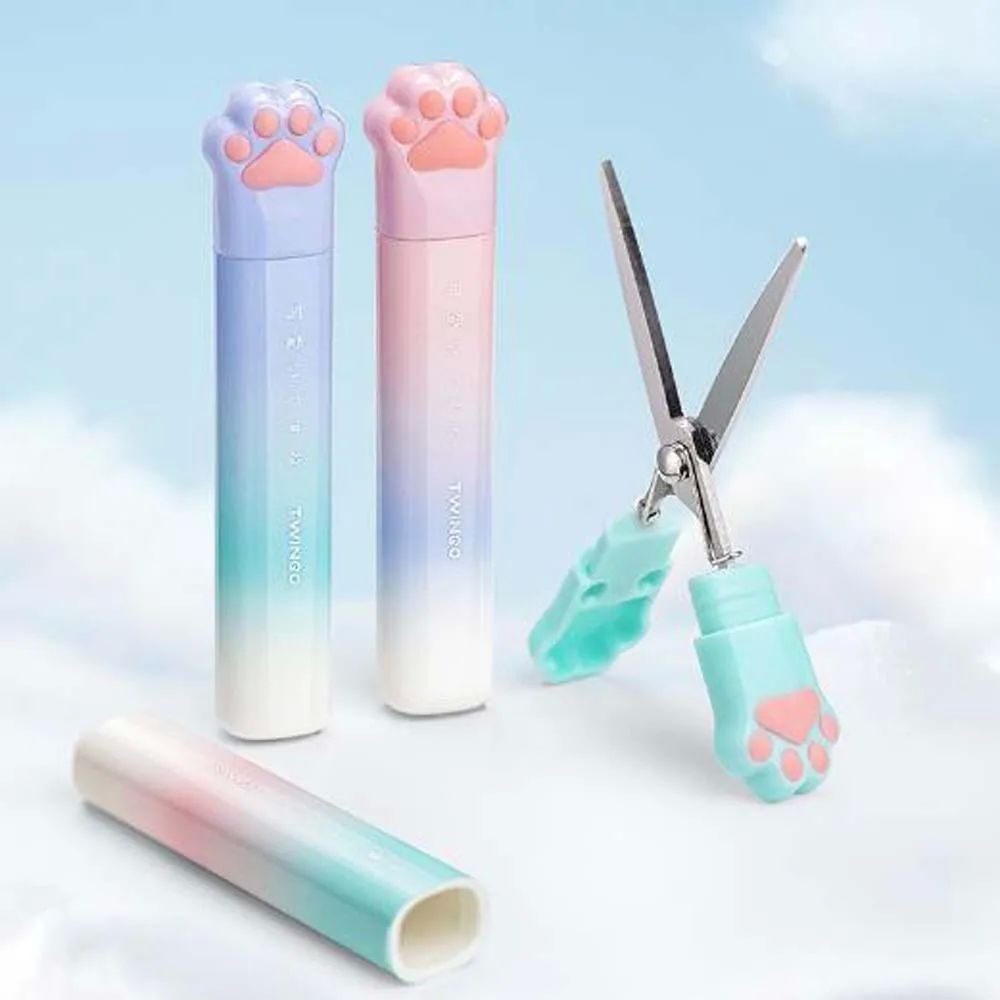 1PC Cute Cat Claw Portable Scissors, Creative Pen Ledger Too