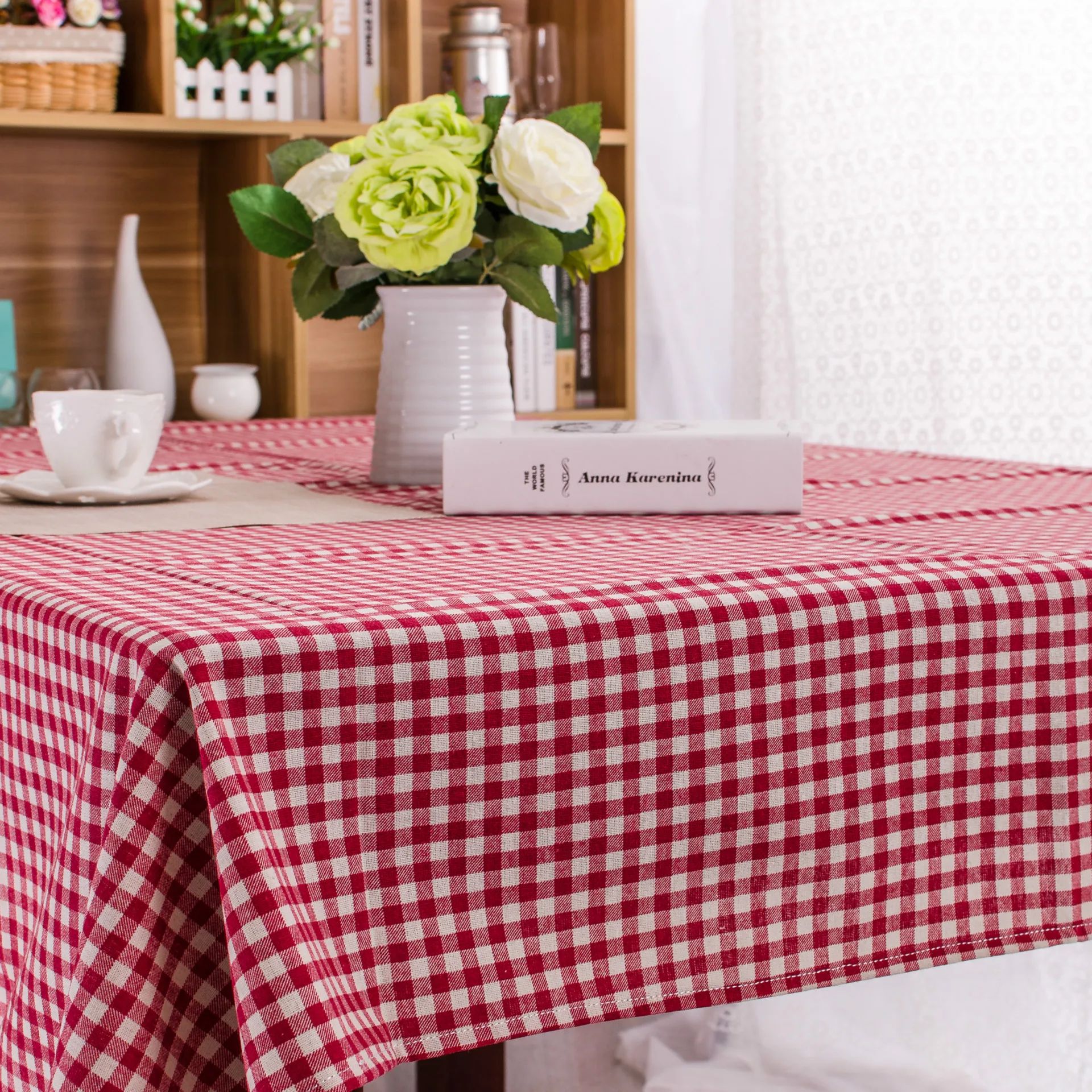 Table Cloth for Home Linen Cotton Plaid Stripe Dining Tablec
