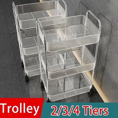 Mobile Shelf with Wheel Multi-Layers Storage Rack Home Troll