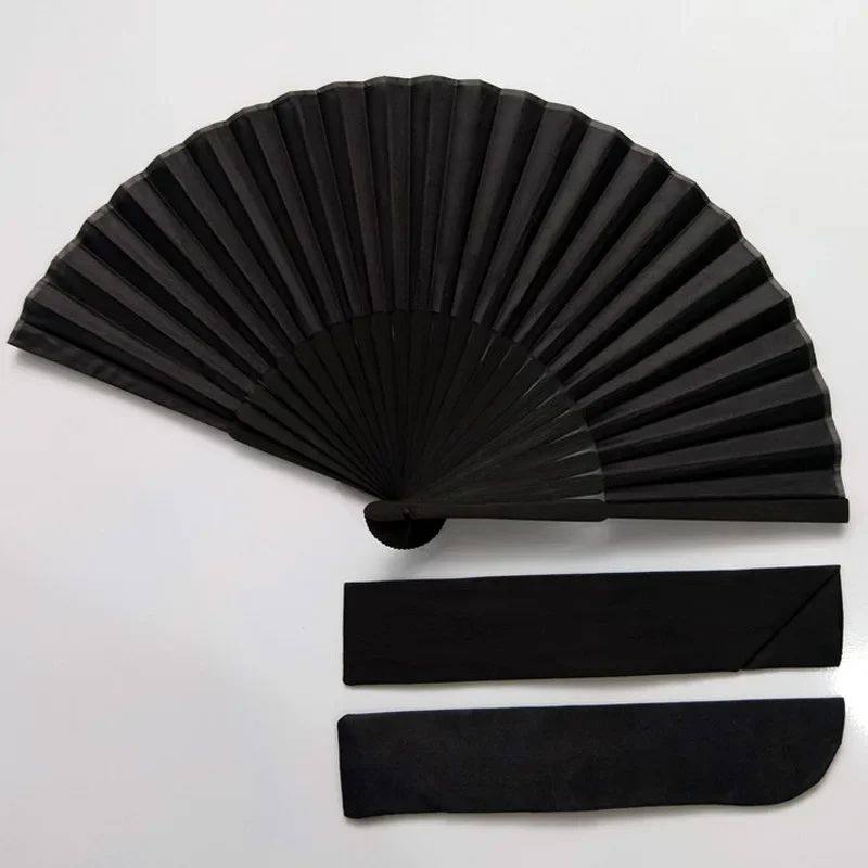 Vintage Black Chinese Style Folding Fans Kung Fu Fan Wedding