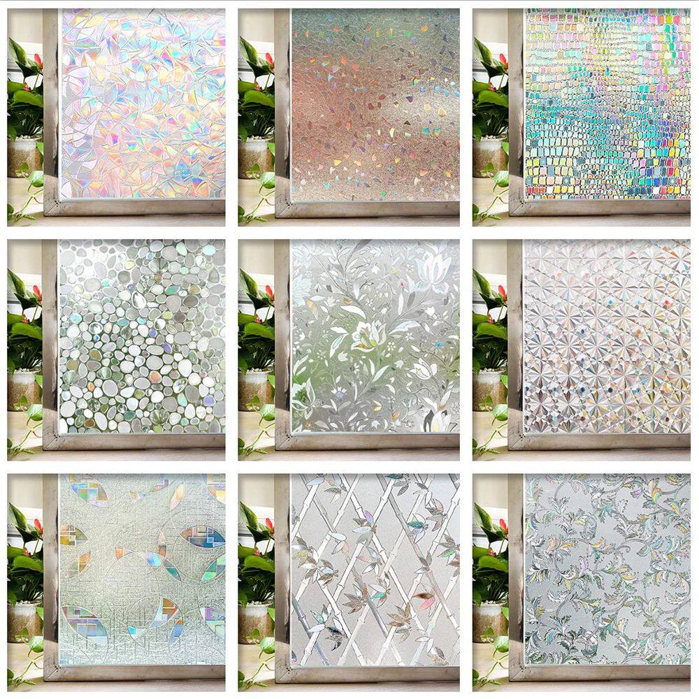 Stained Glass Window Privacy Film Static Cling Adhesive Viny