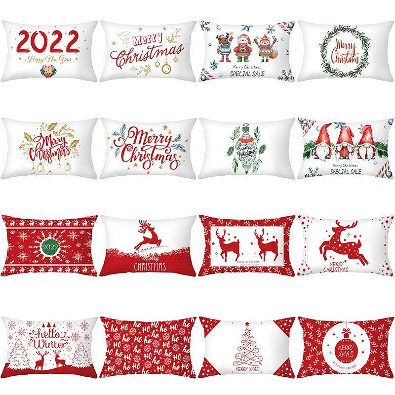Christmas Cushion Cover 30x50 Red Pillowcover Sofa Cushions图片