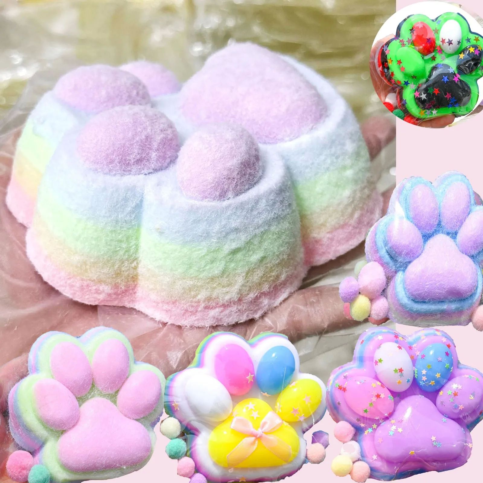 Taba Squishy Large Squeeze Cat Paw Decompression Toys Sticky