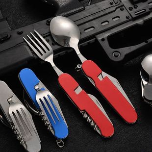 Spoon Opene Bottle Fork Knife Foldable Set Tablespoon