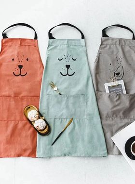 Cartoon Bear Kids Adult Aprons Woman kitchen apron BBQ Bib B