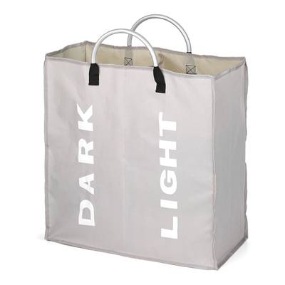 Collapsable 2-section Laundry Bag Foldable Laundry Hamper Du