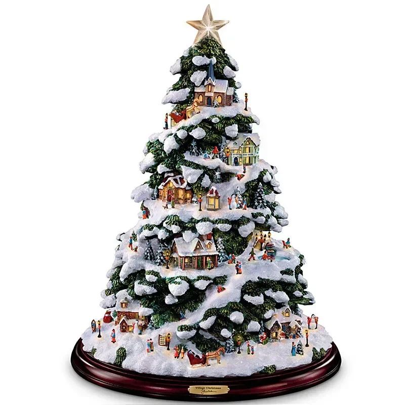 Christmas Tree Rotating Train Decorations PVC Paste Window P
