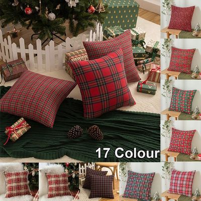45x45cm Square Pillow Cases Christmas Scottish Tartan Plaid