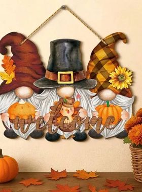 1pc Welcome Autumn Thanksgiving Sunflower Mini Dwarf Wooden