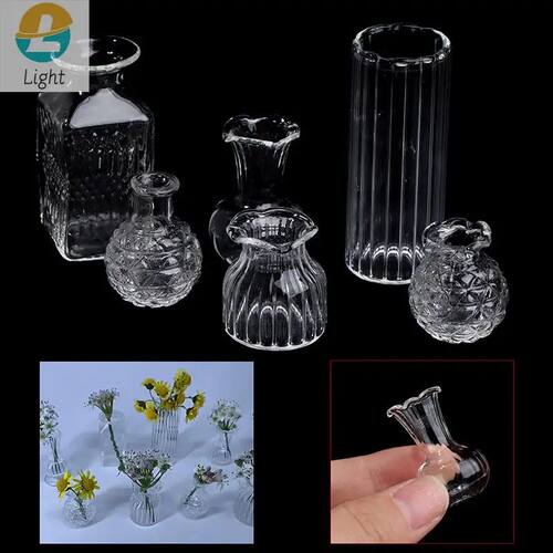1:12 Dollhouse Miniature Flowerpot Vase Glass Basin DIY Furn