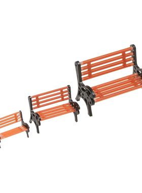 1Pair Micro Landscapes Park Chair Figurines Resin Miniature