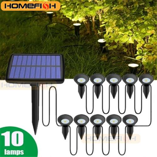 10 in 1 Outdoor Solar Lights RGB Changing Lawn Ground Lamp I