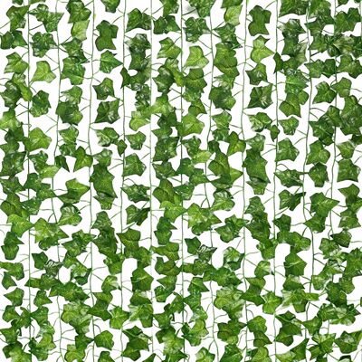 12PC Green Artificial Lvy Leaf Garland Plant Foliage Home De