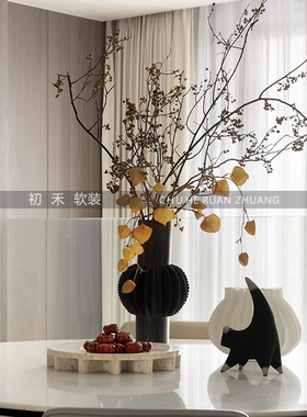 样板间餐桌花器托盘组合饰品摆件