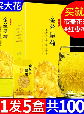 菊花茶金丝皇菊黄菊菊花一朵一杯花茶大朵去火胎菊贡菊茶叶