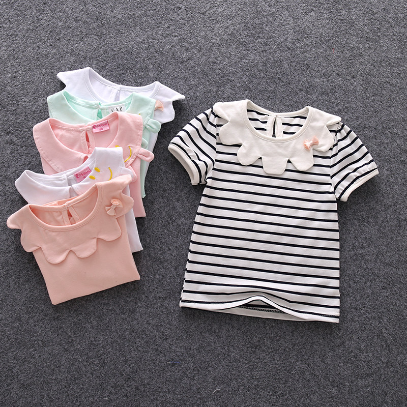 小中儿童装娃娃领纯棉短袖夏装新款翻领百搭T恤女宝宝上衣打底衫在类目 童装/婴儿装/亲子装, T恤中 - 来自Buy2taobao.com提供专业的淘宝代购服务