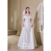 法式 新娘结婚高级感塔夫绸订婚礼服高端大气敬酒服 轻婚纱2025新款