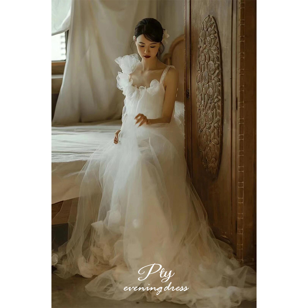 法式新娘晨袍森系轻纱高级感