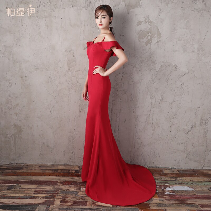 Bride toast clothing 2019 marry new pattern gules Off Shoulder fish tail Evening dress sexy Self cultivation Tailing have more cash than can be accounted forin the Women's clothing/Boutique , Wedding/Cheongsam/Formal dress , Formal dress/Evening  category - from Buy2taobao.com to provide professional Taobao agent buy service