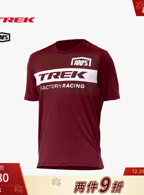TREK崔克100% Factory Racing针织透气山地自行车短袖骑行服