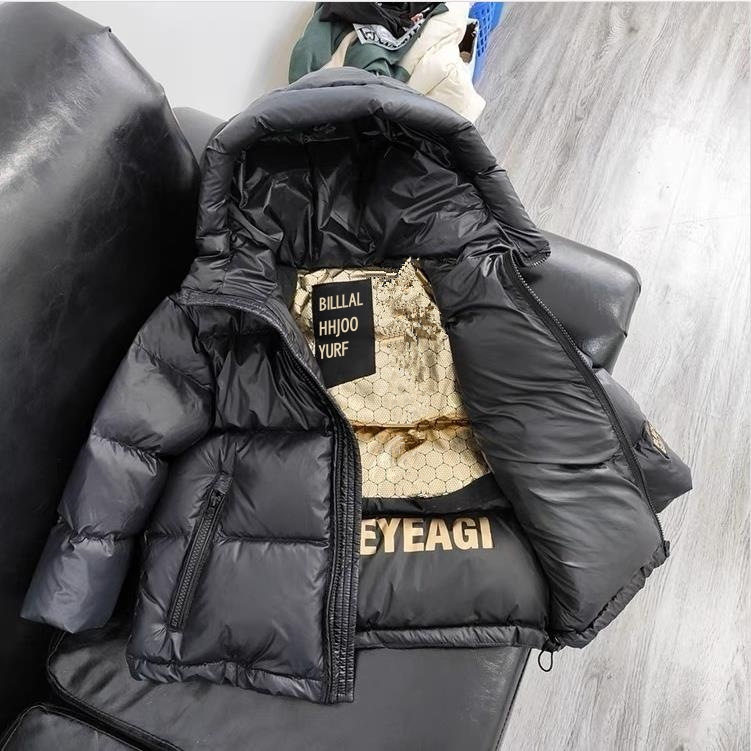 儿童保暖黑金羽绒棉服男童女童