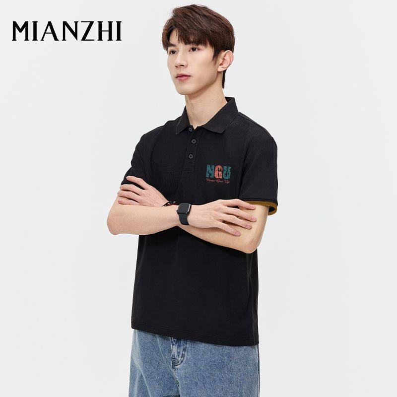 棉致男士翻领POLO衫夏季新款宽松