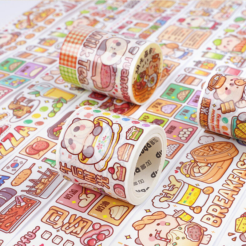 分装小麻薯系列胶带单循环特油和纸贴纸素材人物全套手账装饰少女
