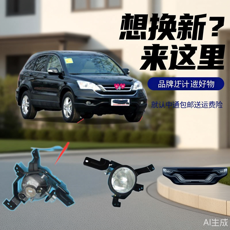 适用本田CRV雾灯前保险杠灯防雾灯带支架底座07 08 09 10 11 12款