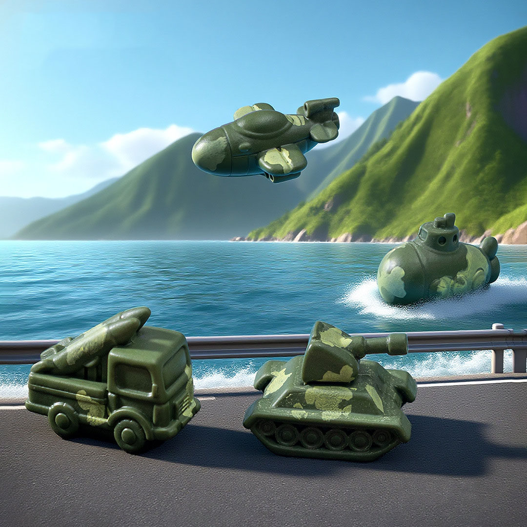 微景观创意迷你树脂工艺品坦克火箭战机微缩模型 DIY装饰品小摆件