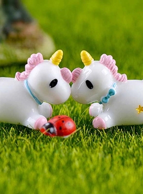 微景观仿真独角兽摄影道具小动物