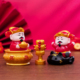 微景观创意新年喜庆财神到公仔盲盒装 饰品配件车载桌面树脂小摆件