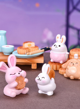 中秋节月饼可爱风厨师树脂工艺品