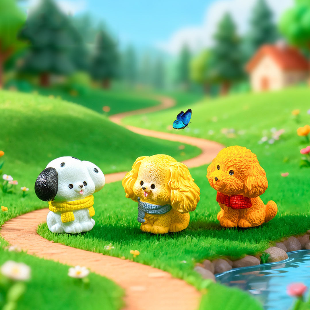 微景观创意可爱围巾小狗萌粒公仔 DIY装饰品迷你桌面车载树脂摆件,家居饰品,装饰摆件,淘宝优惠券,粉丝福利购,淘宝优惠卷