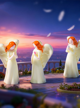 跨境外贸微景观创意可爱天使公仔 DIY装饰品迷你桌面车载树脂摆件