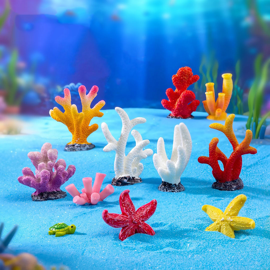 微景观仿真树脂珊瑚水族箱鱼缸装饰品地中风格海景造景海星小摆件