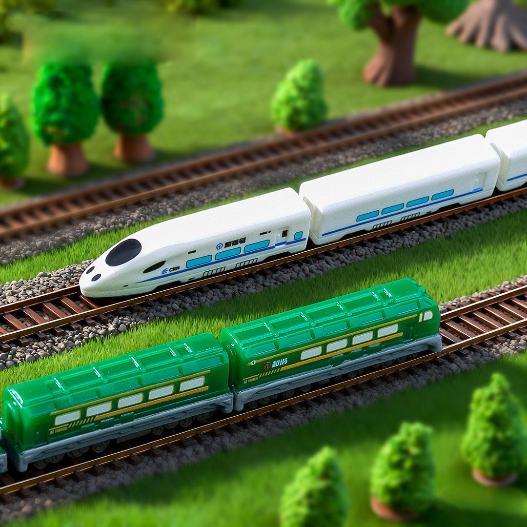 微景观简约创意写实火车高铁和谐号仿真模型 DIY装饰品迷你小摆件