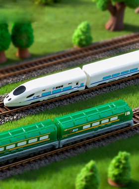 微景观简约创意写实火车高铁和谐号仿真模型 DIY装饰品迷你小摆件