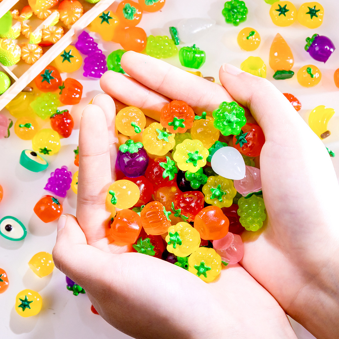 微景观简约创意仿真夜光水果蔬菜盲袋 DIY发夹圈装饰品迷你小摆件