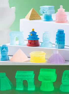 微景观创意仿真建筑发夜光名胜古迹天坛斜塔 DIY装饰品树脂小摆件