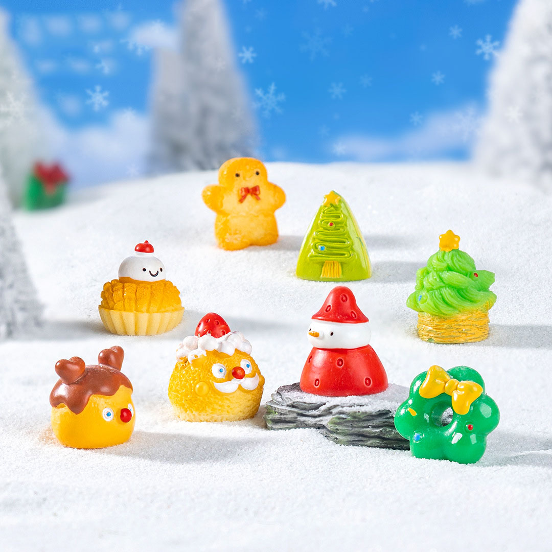 微景观创意可爱圣诞甜品圣诞节食玩造景 DIY装饰品迷你树脂小摆件