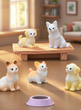 微景观创意可爱金毛小狗公仔萌粒 娃娃屋DIY装饰品迷你桌面小摆件