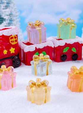 跨境新品微景观创意圣诞发夜光礼物盒 DIY装瓶饰品车载桌面小摆件