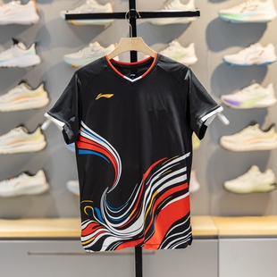 李宁羽毛球服男女同款2026中青队大赛服速干透气比赛短袖AAYW043